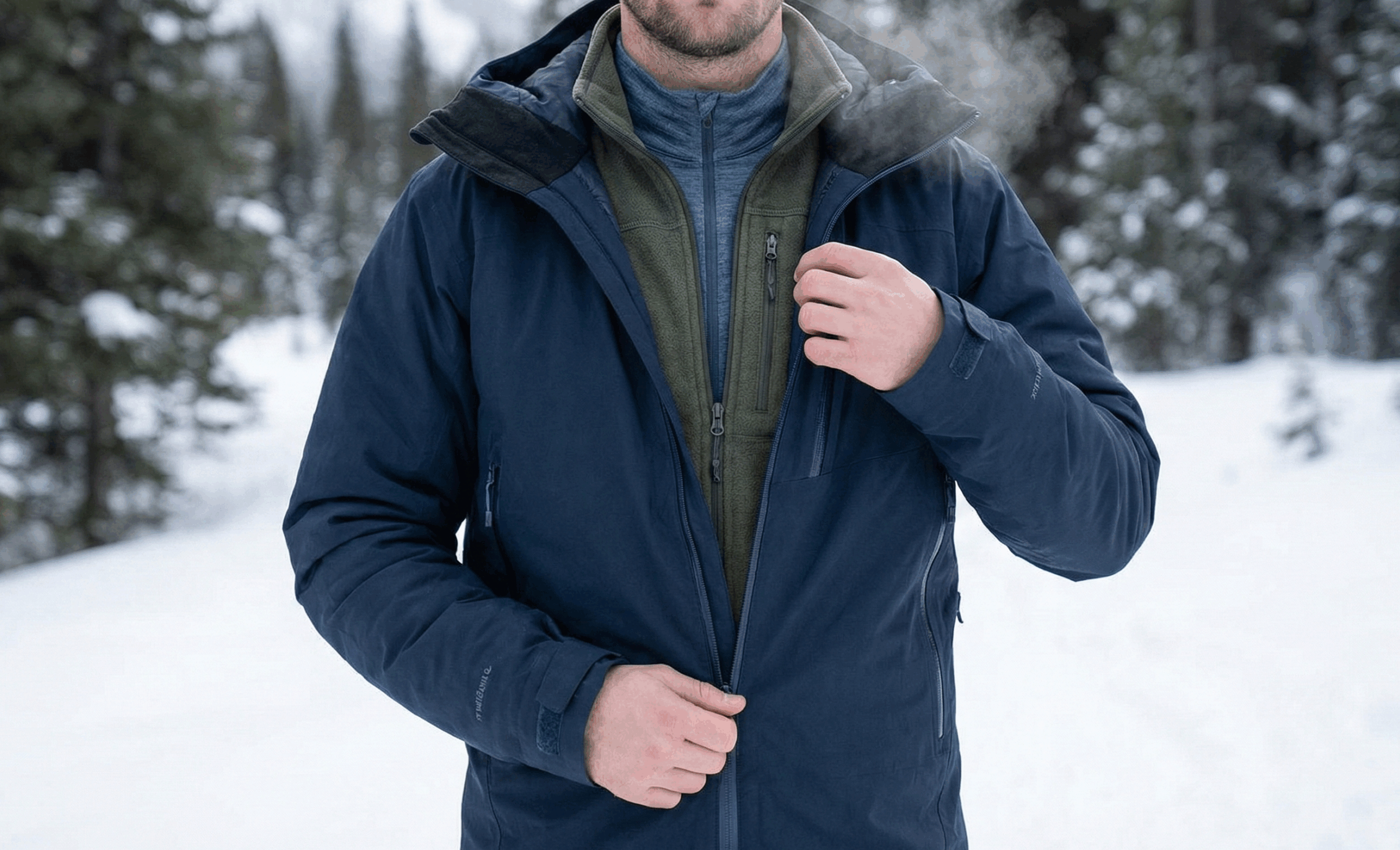 Bild von einem Mann im Zwiebellook im Winter